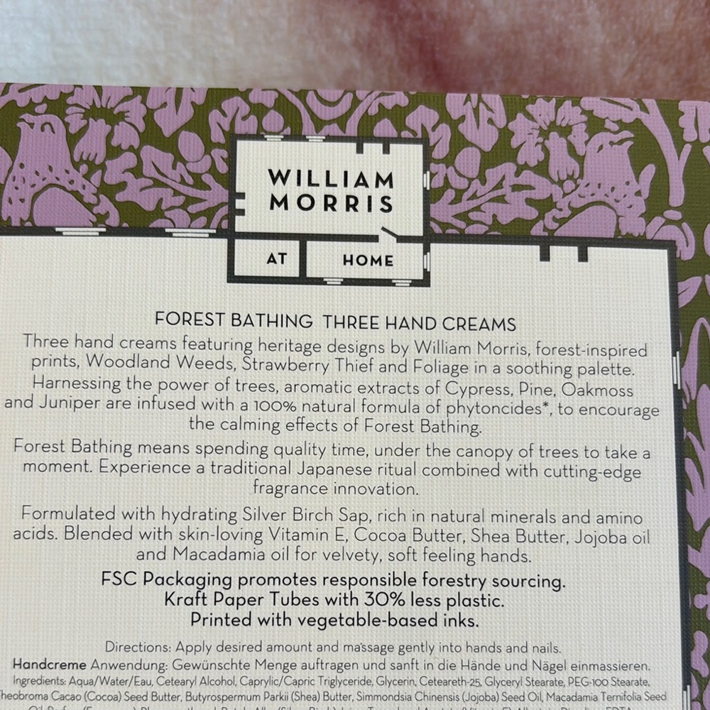 William Morris At Home Forest Bathing Hand Cream Set of 3 NWT 3x 1.0 oz - Picture 11 of 16